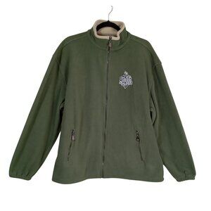 House Of Blues Fleece Jacket Full Zip Large With Beige Collar Embroidered Logo